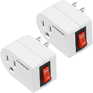Grounded Outlet Adapter 2 Pack, Kasonic 3 Prong Grounded Single Port Power Adapter