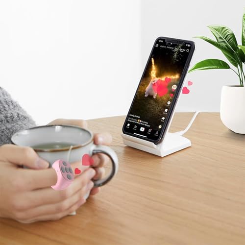 Kabellose Bluetooth-Fernbedienung per Fingertipp, Bluetooth Fernbedienung, Fingerspitzen Seitenwender Scrolling Ring Wiederaufladbares Selfie Kamera Fernauslöser für Handys und Tablets (Schwarz)