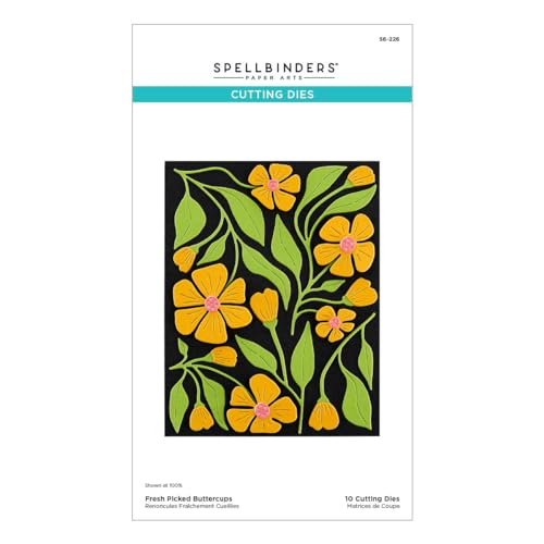 Spellbinders Fresh Picked Buttercups Etched Die, Metal