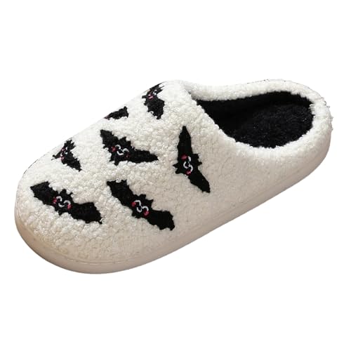 Halloween Slippers For Women 2025 Pumpkin Slipper for Womens Mens Plush Warm Spooky Lantern Christmas Holiday House Shoes Home Fuzzy Outdoor Indoor Bedroom Slides4