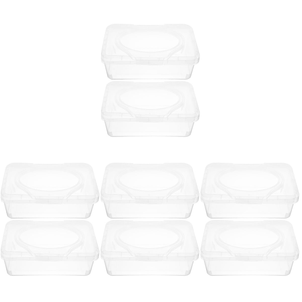 Alipis 4 Ensembles Boite À Essuyer Boite Rangement De Rangement De emetn Box ement Porte Lingettes Salle De Bain Étui À Mouchoirs Humides PP Transparent 2 Pièces * 4