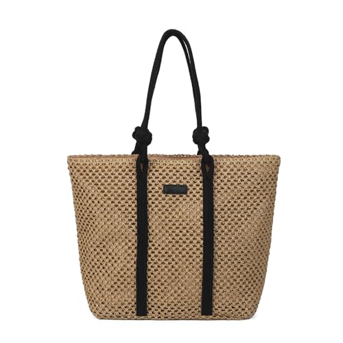 Image of Gladdon Straw Beach Bags for Women Woven Beach Tote Bag Casual Boho Large Shoulder Handbags for Vacation Holiday