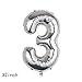 40 inch Ballon with Mini Crown Mylar Birthday Celebration 23th Birthday Balloons Party Decorations XL Silver Number balloon23 with Mini Crown