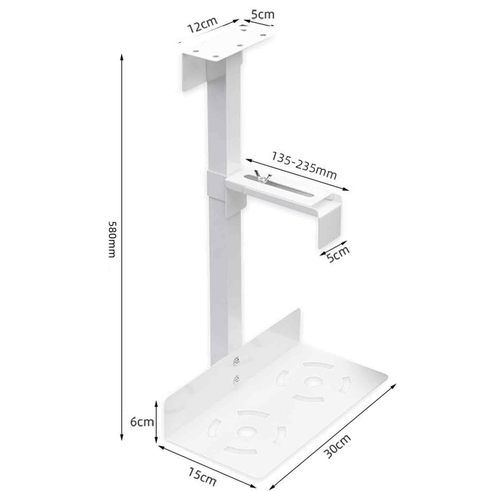 Supporto per CPU sotto scrivania Staffa regolabile a parete a 360 ° supporta fino a 25 kg Due metodi di installazione per il supporto del PC salvaspazio
