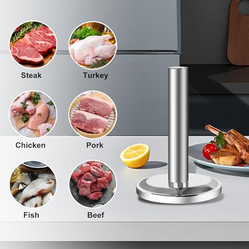 KEJJRIUTN Meat Pounder Tenderizer, 304 Stainless Steel Thickened Weighted Meat Hammer, Round Chicken Flattener Tool ﻿ by KEJJRIUTN - Image 5