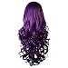 Rbenxia Curly Cosplay Wig Long Hair Heat Resistant Spiral Costume Wigs Anime Fashion Wavy Curly Cosplay Daily Party Purple 32" 80cm