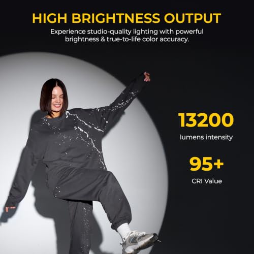 Image of Digitek DS 35 WTP Photography Optical Snoot Light 35W, 5000mAh Rechargeable Battery, 1900K-6400K Adjustable Color Temperature, 4 Color Lights, 20 Projection Gobos, 0-100% Dimming, Type-C Fast Charging