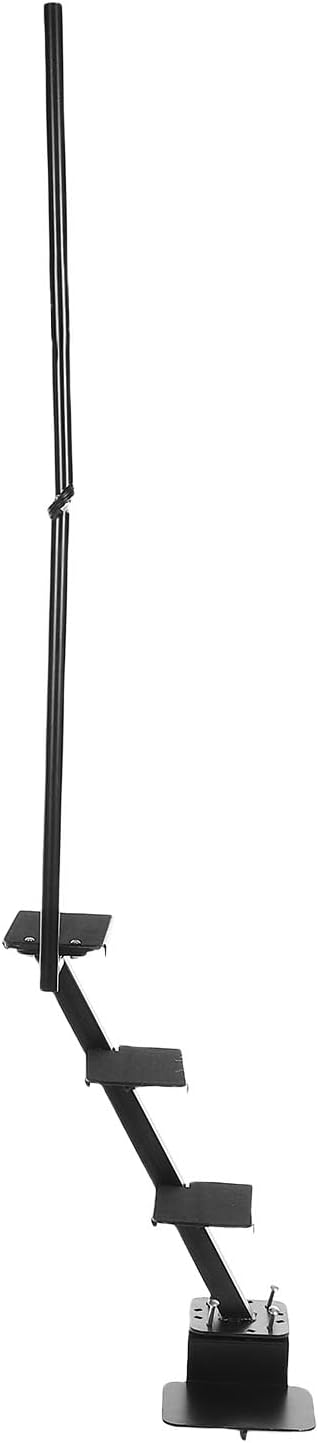 Heavy Duty Boat Trailer Steps, 4 Steps with Safety Handrail Anti Slip Surface for Deep V Trailer Replacement, Adjustable Brackets for 3x3 3x5 Inch Beams