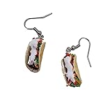 Realistic Taco Dangle Earrings, Hypoallergenic and Nickel Free for Sensitive Ears, Food Themed Jewelry, Handmade Taco Lover