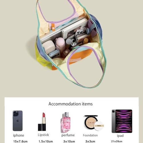 Tote Bag for Women, Multifunctional Large Puffers Handbag with Buckle & Compartments, Lightweight Top-Handle Bags3