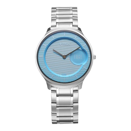 Image of Edge Edge Plain 2 Hands Blue Round Dial Silver A1Stainless Steel Strap Men's Watch - NU1843SM04