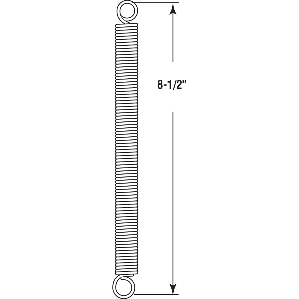Prime-Line SP 9635 Extension Spring, Spring Steel Construction, Nickel-Plated Finish, 0.080 GA x 5/8 in. x 8-1/2 in., Closed Single Loop (Single Pack) — Amazon image 2