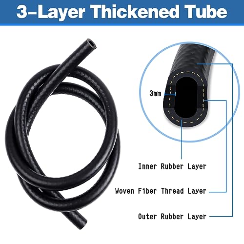 1M Benzinschlauch 6mm, Hanibos Kraftstoffgasleitung Set mit 6 Stück Schlauchschellen, Kraftstoffleitung für Rasenmäher, Auto, Traktor, Kleine Motoren