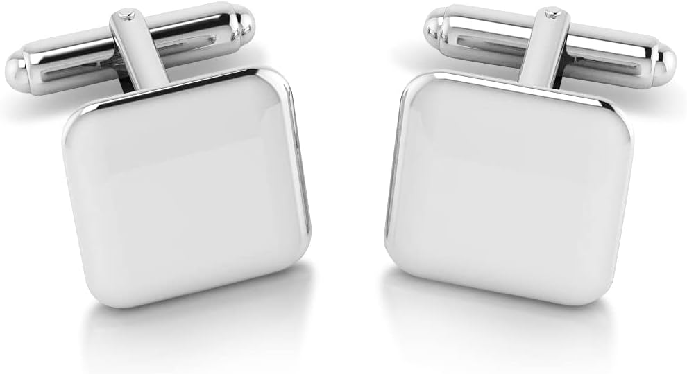 Sterling Silver Cufflinks for Men - Luxury Men's Cuff Links With Elegant Gift Box - Crafted With .925 Sterling Silver - Suitable for All Occasions