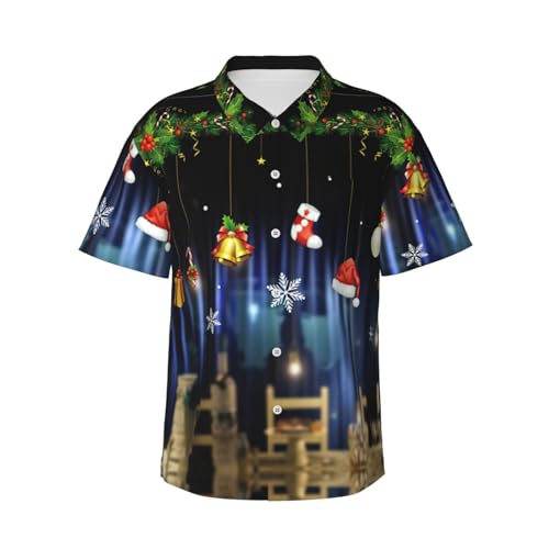 Camisa hawaiana para hombre de manga corta con botones para verano y playa