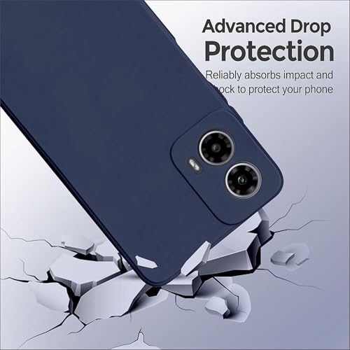 Image of SBMS Silicone Back Cover Case for Motorola Moto G34 5G / Moto G45 5G | Soft Micro-Fibre Lining Inside | Camera Protection Bump | Shockproof Back Cover Case for Moto G34 /G45 5G (Blue)