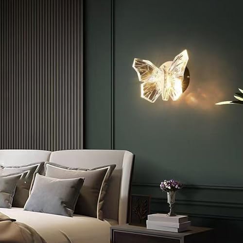 Aplique de pared LED mariposa regulable dorado con mando y USB para salon 7