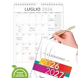 Calendario 2026-2027 da Muro e Tavolo | Planner Mensile 18 mesi | da Appendere | Formato A4 VERTICALE - 21x30 cm | Gennaio 2026 – Giugno 2027