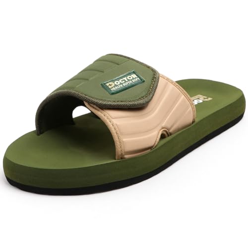 Image of DOCTOR HEALTH SUPER SOFT Men's Casual Slide Slippers | Soft Cushioned EVA Comfort Sandals | Lightweight Anti-Slip Open Toe Slides for Indoor Outdoor Everyday Wear