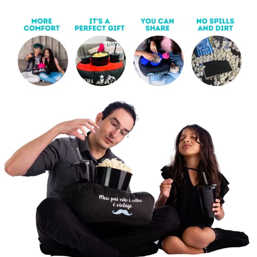 Almofada Porta Pipoca Bicolor Perfect Match (Preto)