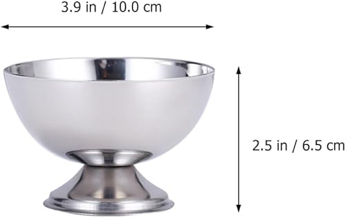 Miniatura 3 de BESTOYARD 2 unidades de acero inoxidable ensalada taza de helado con pies platos condimentos tazón de taza de salsa de inmersión