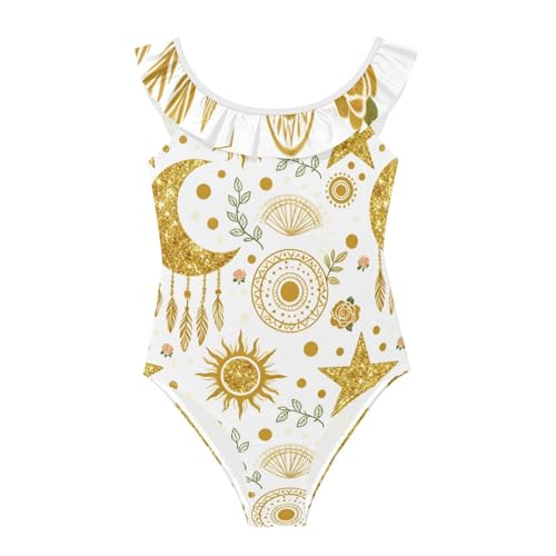 Traje de baño de niña transpirable y suave con purpurina boho