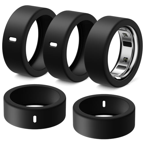 Hexasider 5 Pack Ring Cover Compatible with Oura Ring Gen 4/Oura Ring Gen 3 Horizon/Heritage, Silicone Anti-Scratch Case for Oura Ring Protector Accessories for Oura Size 5