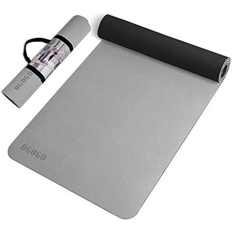 OGOGO Yoga Mat Double-Sided Non Slip,Eco Friendly Exercise Yoga Mat for Men and Women,Thick High Density Pro Mat with Carrying Strap Cover
