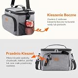 Lifewit Torba Termoizolacyjna Lunch, Mała Torba Chłodząca do Pracy w Biurze dla Kobiet i Mężczyzn, Wodoodporna Torba na Lunch z Paskiem na Ramię do Pracy, na Plażę i w Podróż, Szary, 33L