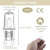 G9 LED Halogen Replacement Bulbs 40W/60W Equivalent, 12 Pack 230V Warm White Dimmable Clear Capsule Light Bulbs 600lm 2700K Warm White for Wax Burner Oven Cabinet Table Lamp Ceiling Lights (60W) - Image 2