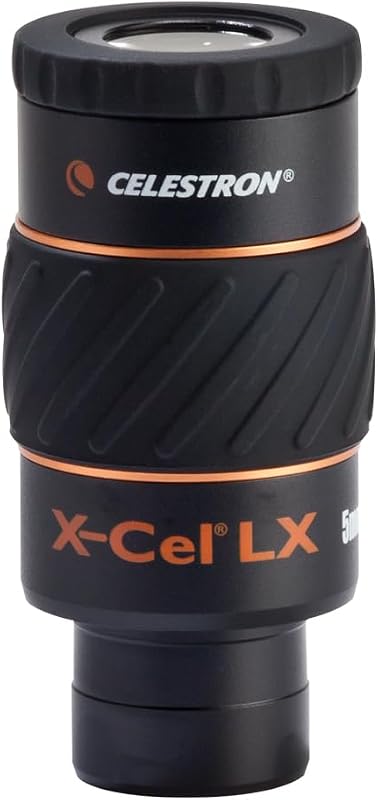 Ocular Celestron X-Cel LX de 5 mm para telescopios: vistas de planetas de alta potencia | Vistas planetarias de alta potencia, amplio campo de visión de 60°, alivio ocular prolongado, ocular giratorio, óptica totalmente multicapa
