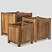 TITAN GREAT OUTDOORS Ash & Ember Grade A Teak Square Planter Box, 6 Cu FT / 48 Gal Fill Capacity, 26x26x28 Naturally Weather-Resistant Planters for Outdoor Plants, Outdoor Patio & Garden Decor