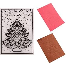 Christmas Tree Texture Plastic Embossing Folders for Cards Making Snowfall Pine Tree Embossing Template for DIY Paper Crafts Scrapbooking Polymer Clay Decoration