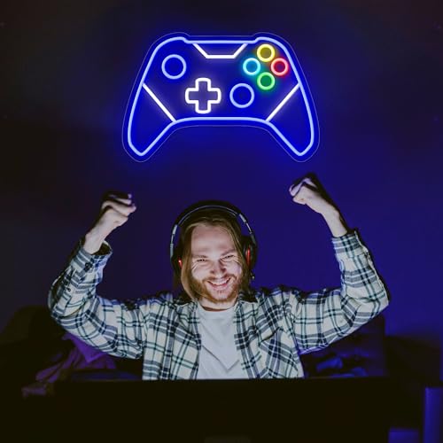 Image of Gamer Neon Sign, Gaming Neon Sign for Gamer Room Decor, Gaming Lights for Wall Decor, Boys Bedroom and Video Game Room, USB Powered Adjust Brightness Gaming Led Sign, Gamer Gifts for Kid, Teen, Boy