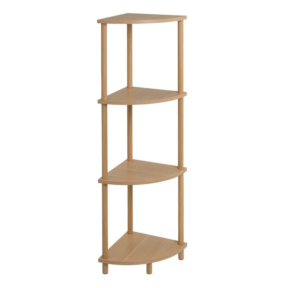 Étagère d'angle de sol robuste à 4 tablettes MDF pour maximiser vos rangements