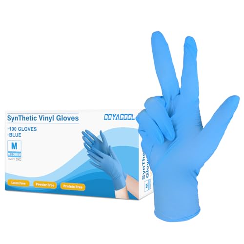 COYACOOL Disposable Gloves Medium, Nitrile and Vinyl Blend Material Gloves,