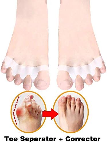 Overlapping Toe Separators and Toe Stretchers for Orthotic Toe Alignment and Reduce Pains Relief, Hammer Toes, More! for Women and Men (1-Pair)