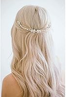 Prosy Rosy Braut Hochzeit Kristall Haar Reben Braut Stirnband Blume Strass Haarkamm Slides Haarschmuck für Frauen und Mädchen (Silber)