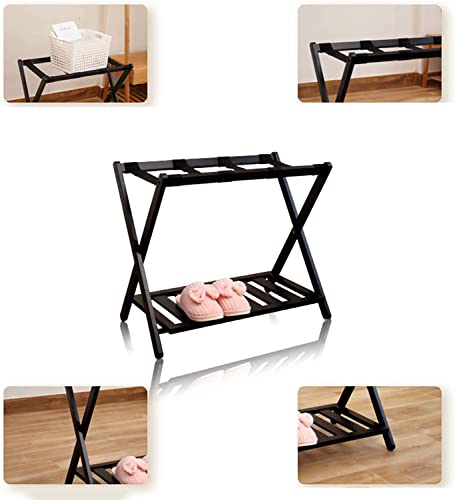 Porte-bagages pliable noir pour chambre d'amis et hôtels - 4