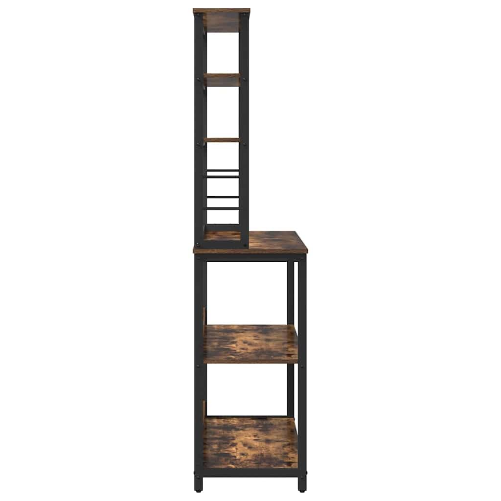 Industrielles Küchenregal 100x40x168 cm aus Holzwerkstoff mit Stahlrahmen, freistehendes Standregal für Küche und Essbereich, vielseitige Aufbewahrung für Kochutensilien