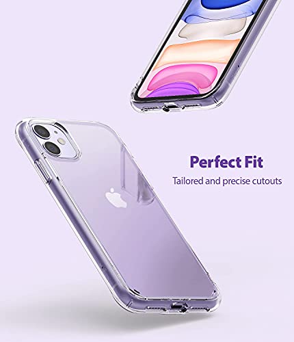 Ringke Coque pour iPhone 11 [Fusion] Transparente Polycarbonate Solide Rigide Back TPU Souple Bumper Étui Antichoc de Protection [Militaire Défense] pour Coque iPhone 11 - Clear