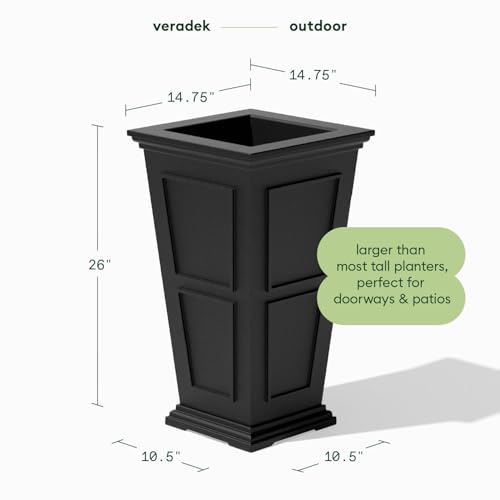 Image of Veradek Brixton Series Planter - Tall Outdoor Planter with Shelf