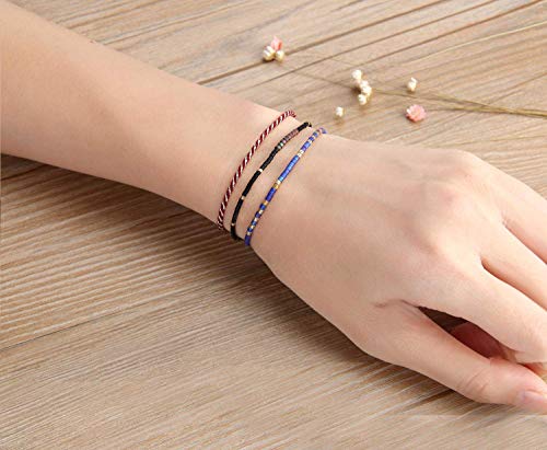 Image of C.QUAN CHI Handmade Friendship Beaded Bracelet Adjustable Colorful Miyuki Beads Bracelet