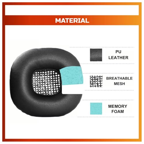 Image of Crysendo Headphone Cushion Fits Boat Rockerz 600 Bluetooth On-Ear Headphone | Memory Ear Pads Replacement Cushion Cover | PU Leather & Memory Foam Earpads (Black)