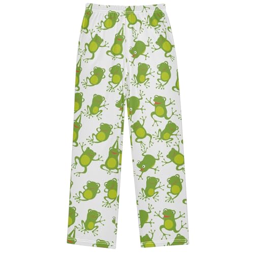 Boy's Pants Cartoon Cute Frog Animal Jogger Pants Elastic Waist Long Bottoms Trousers with Pockets 6-14 Years