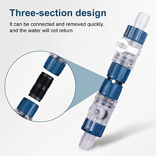 Image of MiOYOOW Aquarium Hose Valve, Fish Tank Hose Connector Fishbowl Water Flow Control Valve with Quick Release Handle for Aquariums Fish Tanks