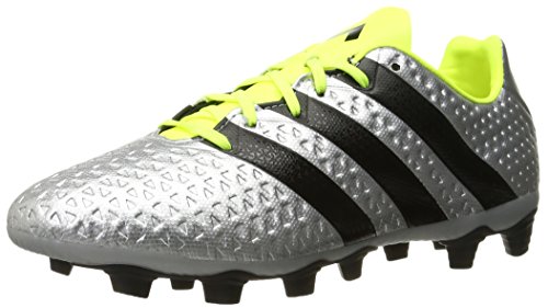 adidas Performance Men's Ace 16.4 FxG Soccer Shoe, Silver Metallic/Black/Electricity, 11 M US