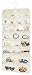 Freegrace Premium Hanging Jewelry Organizer Revolving Hanger - Secure Zipper Closure - 50 Pockets/Two-Side Pockets - Foldable Storage & Display Solution Jewelry & Bijoux - Beige