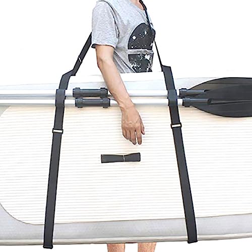OmeHoin Paddleboard Carry Strap, Hands-Free SUP Carrying Strap for Kayak Paddle Board Surfboard, Adjustable Canoe Paddle Board Leash with Padded Shoulder Sling black