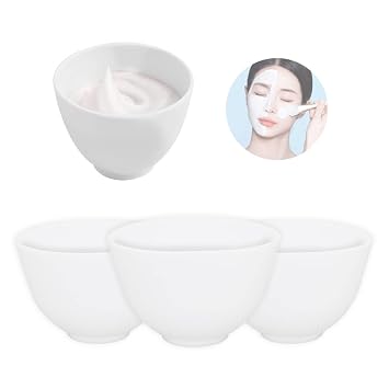 FERCAISH 4Pcs Diy Face Mask Mixing Bowl, Microwavable Silicone Facial Mud Bowl Cosmetic Beauty Tool for Home SalonSmall